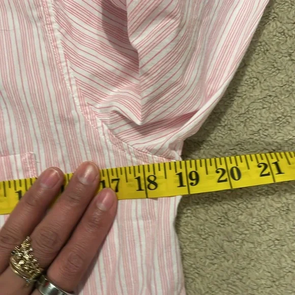 Gap, pure cotton, button-down long sleeve shirt for women, pink and white size S - Picture 5 of 5